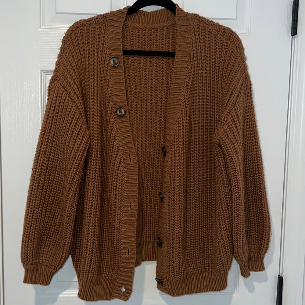Oversized Pumpkin Burnt Orange Brown Sweater